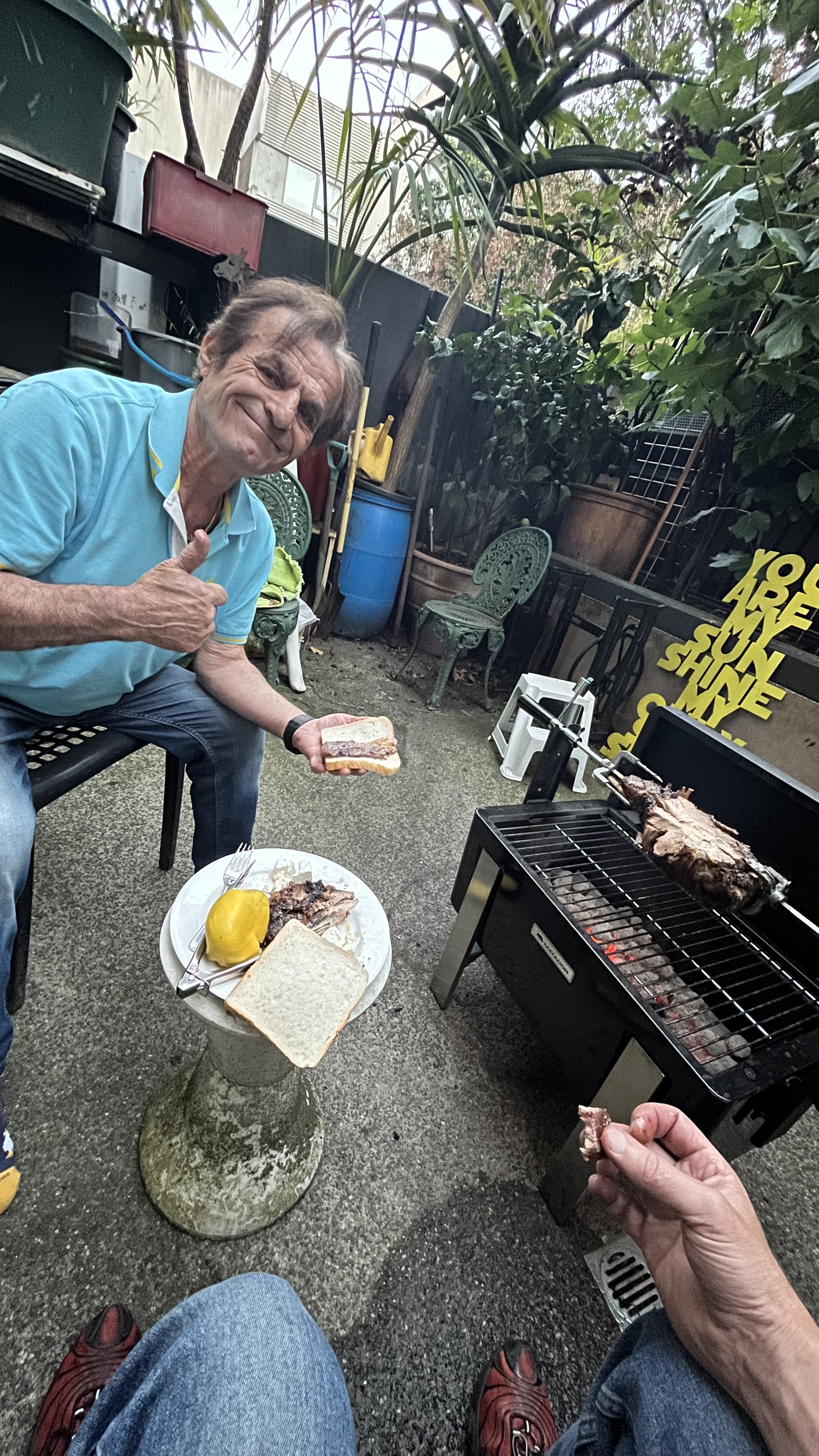 Frank at a barbecue